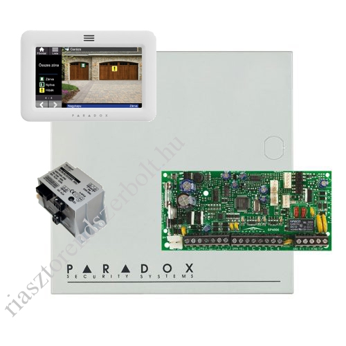 Paradox SP4000 riasztórendszer dobozzal, TM50 érintőképernyős kezelő, 30VA tápegységgel